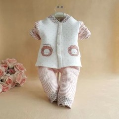 The dragon spring bean new winter cotton underwear suits and baby underwear two piece baby 9253 Pink 73cm (D1 code reference height 68-75)