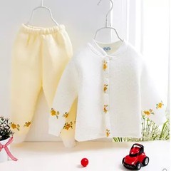 The dragon spring bean new winter cotton underwear suits and baby underwear two piece baby 9291 yellow 73cm (D1 code reference height 68-75)