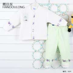 The dragon spring bean new winter cotton underwear suits and baby underwear two piece baby 9291 green 73cm (D1 code reference height 68-75)
