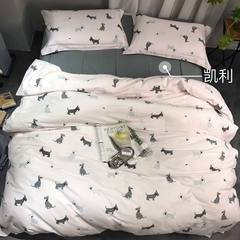 The cow Qiu dongkuan sanding cotton jacquard printing four pieces double single 1.5 meters 1.8 meters 2 meters Keri 1.8m (6 feet) bed