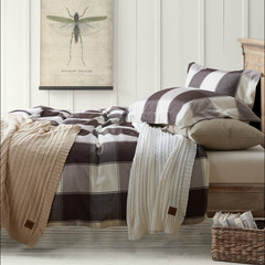 The British Martin bedding cotton yarn dyed Plaid cotton velvet Monica Egyptian cotton sanded four piece Martin 1.5m (5 feet) bed