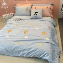The export of high-end cute bear rabbit 60S Satin Egyptian cotton embroidery yarn cotton four piece set. N freedom 1.5m (5 feet) bed