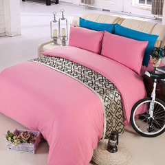 The Korean version is a simple, pure color bedding, four sets of men's bedclothes. The 1.5m hotel has two pairs of sanding three pieces of fine pink bed 1.2m (4 feet) bed.