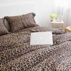 60 Egyptian cotton satin cotton four set fitted sheet type cotton bedding leopard song of joy Bed linen Tip: 1.2 meters pillow case 1 1.2m (4 feet) bed