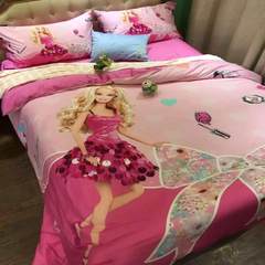 Princess Bobbi 60 (s) cotton satin full cotton four piece 3D digital printing and dyeing trade bedding Princess Barbie 1.2m (4 feet) bed