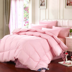 Five star hotel genuine duvet white goose down quilt is the core in the spring and autumn winter was thick warm down feather 200X230cm Love lasts — pink (thick winter quilt)