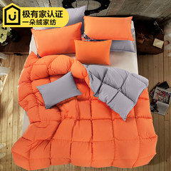 Special offer every day [] genuine duvet white duvet thick warm winter quilt sheet double down students 200X230cm standard double quilt Pretty orange grey