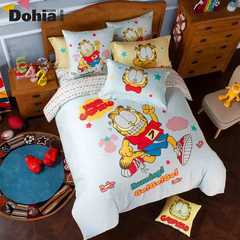 The more popular cartoon cotton four piece 1.5 meters sanded bed three pieces of 1.2m sheets Garfield fun run 1.2m (4 feet) bed