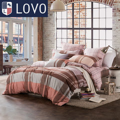 LOVO textile Four Piece Kit produced simple life Carolina peached cotton bed linen cotton bedding 1.5m (5 feet) bed