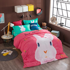 Cotton four piece winter sanding fashion cartoon lovely bedspread bedding is very soft and comfortable home Stay Baby 1.5m (5 feet) bed