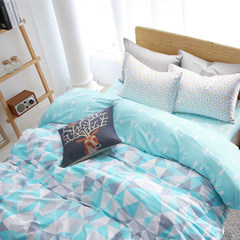 Cotton four piece American Pastoral cotton small fresh 4 piece bedding sheets fitted in Shanghai style 1.2m (4 feet) bed