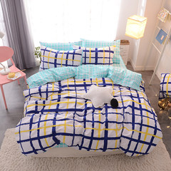 Simple cotton four sets, cotton 1.5/1.8m double bed, printed bed sheets, quilt cover, light luxury, Nordic wind Yun 1.2m (4 feet) bed