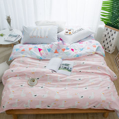 北欧简约全棉四件套小清新被套床单1.8米双人床家纺床品2.0 床单款 小鹅 1.2m（4英尺）床
