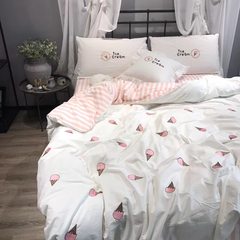 The Nordic wind washed cotton embroidery cotton cactus four piece girl heart lady bedding fitted 1.8m bed MIKE- ice cream 1.5 meters bed sheets, bedding 200*230CM