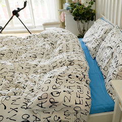 Nordic, simple and refreshing cotton four piece set, sir, dear translator, 1.2m four feet (4 feet) bed.