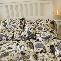 Nordic, simple and refreshing cotton four piece set, sir, dear translator, the same pure cotton four piece 1.2m (4 ft) bed.