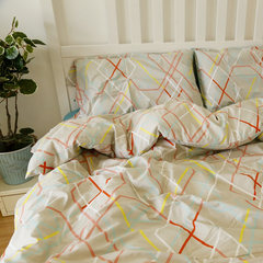 Nordic, simple and refreshing cotton four piece set, sir, dear translator, the same four cotton 1.2m (4 feet) bed.