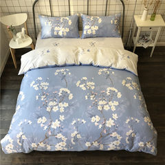 Small flowers, fresh cotton, four sets of cotton, contracted 1.5 meters, Nordic wind quilt, bed sheets, bedding, wedding Ivy 1.5m (5 feet) bed