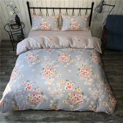 Small flowers, fresh cotton, four sets of cotton, contracted 1.5 meters, Nordic wind quilt, bed sheets, bedding, wedding Dream of flowers 1.5m (5 feet) bed