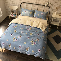 花卉小清新全棉四件套 纯棉简约1.5米北欧风被套床单床上用品婚庆 小雏菊 1.5m（5英尺）床