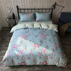 花卉小清新全棉四件套 纯棉简约1.5米北欧风被套床单床上用品婚庆 彩蝶翼影 1.5m（5英尺）床