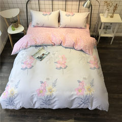 Small flowers, fresh cotton, four sets of cotton, contracted 1.5 meters, Nordic wind quilt, bed sheets, bedding, wedding Rosemary 1.5m (5 feet) bed