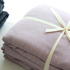 Japanese cotton gauze, four sets of double layer yarn, thickening cotton sheets, quilt 2 meters double bedding Bed linen Purple Star 1.2m (4 feet) bed