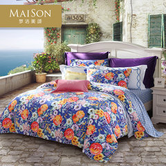 Mengjie Meisong Austen cotton sanded four piece Italian flower cotton bedding plants 1.5/1.8m Austen 1.5m (5 feet) bed