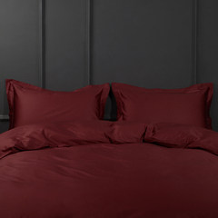 100 high-density cotton bed four pieces of high-grade cotton satin bedding solid red wedding Bed linen JB010 Jerome M 1.5-1.8 meter bed (quilt cover 200*230)