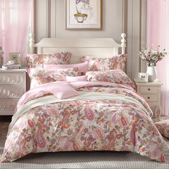 Like winter peached cotton four piece of cotton European garden flowers Paisley dream 1.8m fitted models Bed linen 1.5m (5 feet) bed