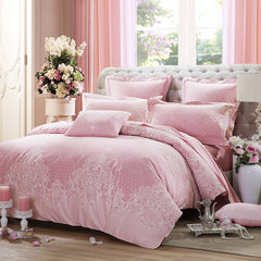 Carolina textile LoVo genuine wedding bedding four piece red cotton 4 Piece Bedding wedding Romantic love pink 1.5m (5 feet) bed