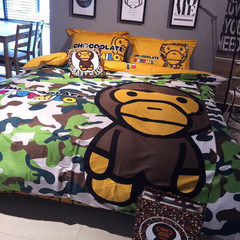 Personality bape cartoon children summer cotton cotton fitted three or four piece bedding 1.5m1 8 meters Camouflage ape [four seasons cotton] 1.5 meters bedspread 200X230