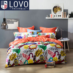 LOVO&amp Coca-Cola CO produced bedding, classic fashion, cotton quilt, four piece suite, Giles Tracy 1.5m (5 feet) bed