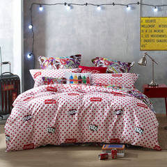 LOVO&amp Coca-Cola CO produced bedding, classic fashion, cotton quilt, four piece suite, Giles Oulisi 1.5m (5 feet) bed