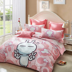 LOVO Carolina textile bedding Tuzki cartoon life produced cotton quilt bed four set 17 New No rabbit is absent 1.5m (5 feet) bed