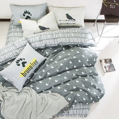 Four sets of pure cotton, pure cotton, large edition, cartoon printing, 4 sets, 1.8m1.5 meters sheets, quilt, bedding Bed linen Palpitate with excitement 1.8m (6 feet) bed
