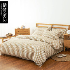 All cotton sanding four piece thickened student dormitory lattice 1.2m three piece set pure cotton 1.5m1.8 rice bed kit Valley color 1.2m (4 ft) bed