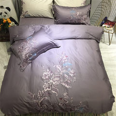 China Chinese family name wind 60 cotton satin Egyptian cotton four piece bedding high-grade embroidery flower Rich flower 1.5m (5 feet) bed
