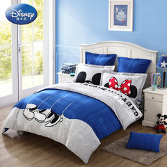 迪士尼床上用品卡通米奇纯棉磨毛加厚被套纯棉四件套件 全棉 包邮 亲密COUPLE 1.5m（5英尺）床