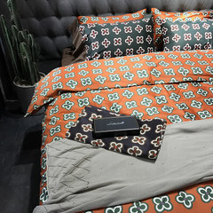 Living house印花贡缎丝滑100支海岛棉双股长绒棉四件套床上用品 DG9023 1.5m（5英尺）床