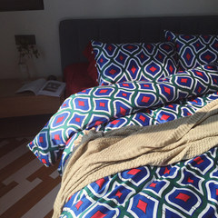 Living house印花贡缎丝滑100支海岛棉双股长绒棉四件套床上用品 DG9026 1.5m（5英尺）床