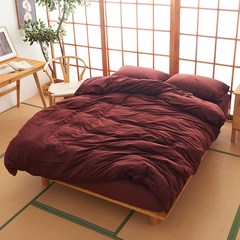 MUJI velvet four piece solid thick warm winter quilt bedding sheets fitted a Japanese cashmere Fitted models Deep crimson velvet 1.8m (6 feet) bed