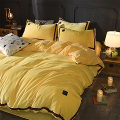Pure color crystal cashmere four piece thick warm winter short hair. Cashmere quilt bedding sheets 1.8m Jane is still - Beige 1.5m (5 feet) bed