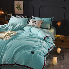 Pure color crystal cashmere four piece thick warm winter short hair. Cashmere quilt bedding sheets 1.8m Jean - water orchid 1.5m (5 feet) bed