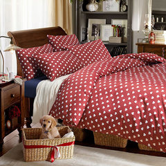 Deserve love red wedding bedding Cotton Satin Wedding cotton four set 60S BURRY love 1.5m (5 feet) bed