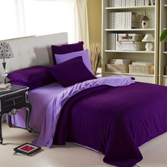 Simple grinded bed four piece 1.8m bed single person double dormitory, quilt cover, three sheets, new bed sheet (deep purple / light purple) 1.2m (4 ft) bed.