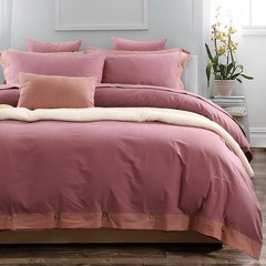 The new American button color peached cotton four piece of cotton of long staple cotton velvet warm thick warm bed products Luo LAN 1.5m (5 feet) bed