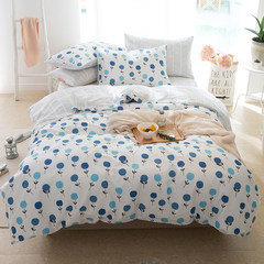 Korean simple cotton four sets of bedding, 1.5/1.8m pure cotton spring and summer cartoons, three sets of quilt sheets Bed linen Dandelion e 1.2m (4 feet) bed