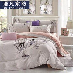 60 sets of pure cotton pastoral embroidery, four sets of new Chinese style, Chinese style cotton embroidered bedding, quilt cover, bed products South of the lower reaches of the Yangtze River 1.5m (5 feet) bed