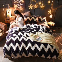 Coral velvet four piece 4 piece thick fleece flannel warm cashmere quilt bedding sheets. Bed linen Simple 1.5m (5 feet) bed